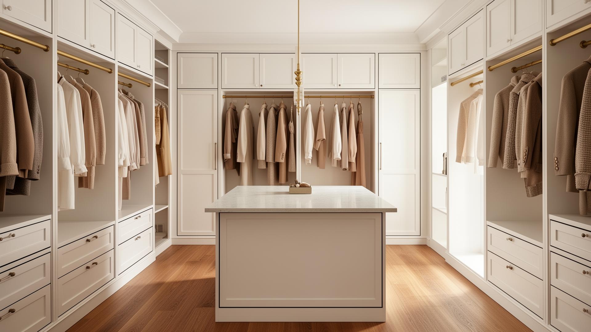 Custom walk-in closet by Cap City Closets